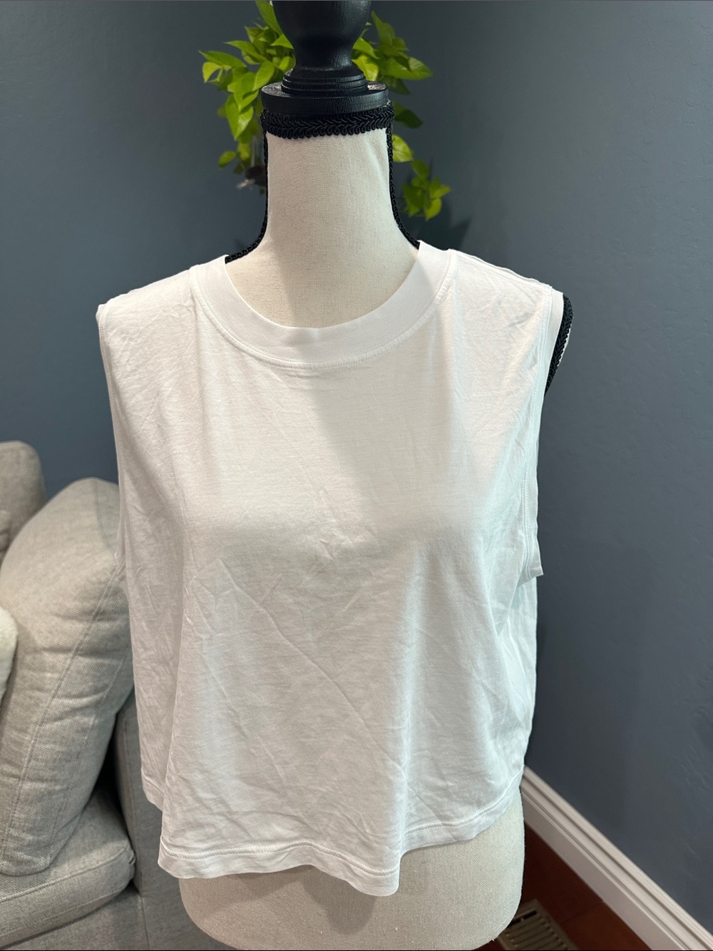Lululemon Classic White Sleeveless Crop Tank Top